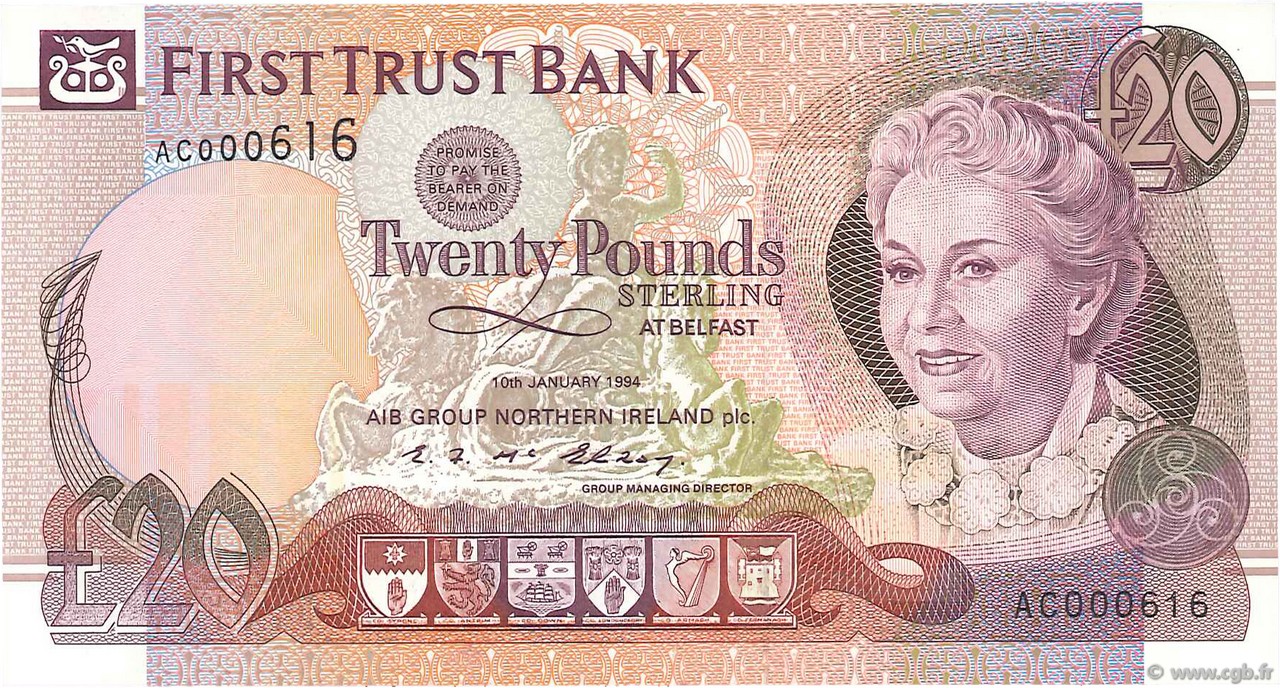 20 Pounds NORTHERN IRELAND  1994 P.133a FDC