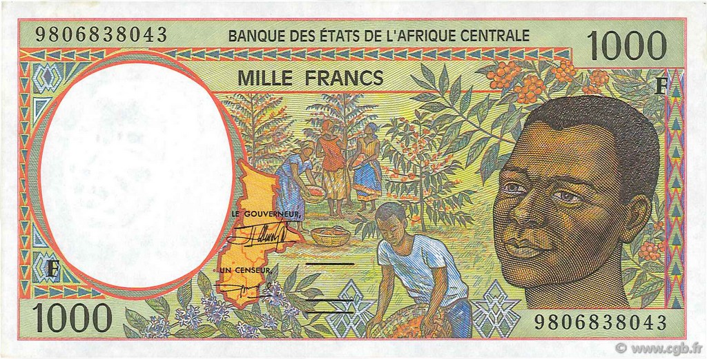 1000 Francs ÉTATS DE L AFRIQUE CENTRALE  1998 P.302Fe SPL