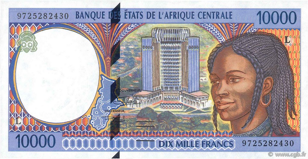 10000 Francs ÉTATS DE L AFRIQUE CENTRALE  1997 P.405Lc SUP
