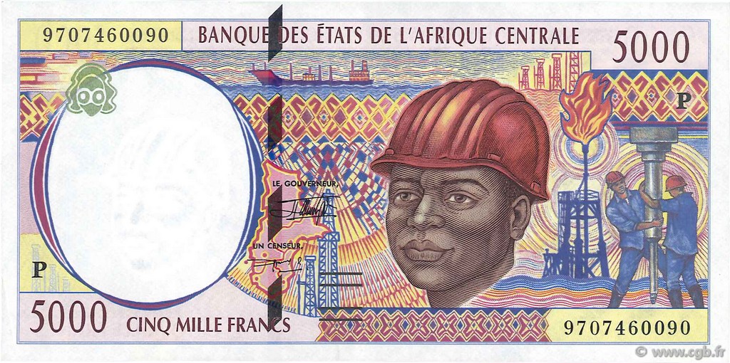 5000 Francs CENTRAL AFRICAN STATES  1997 P.604Pc XF