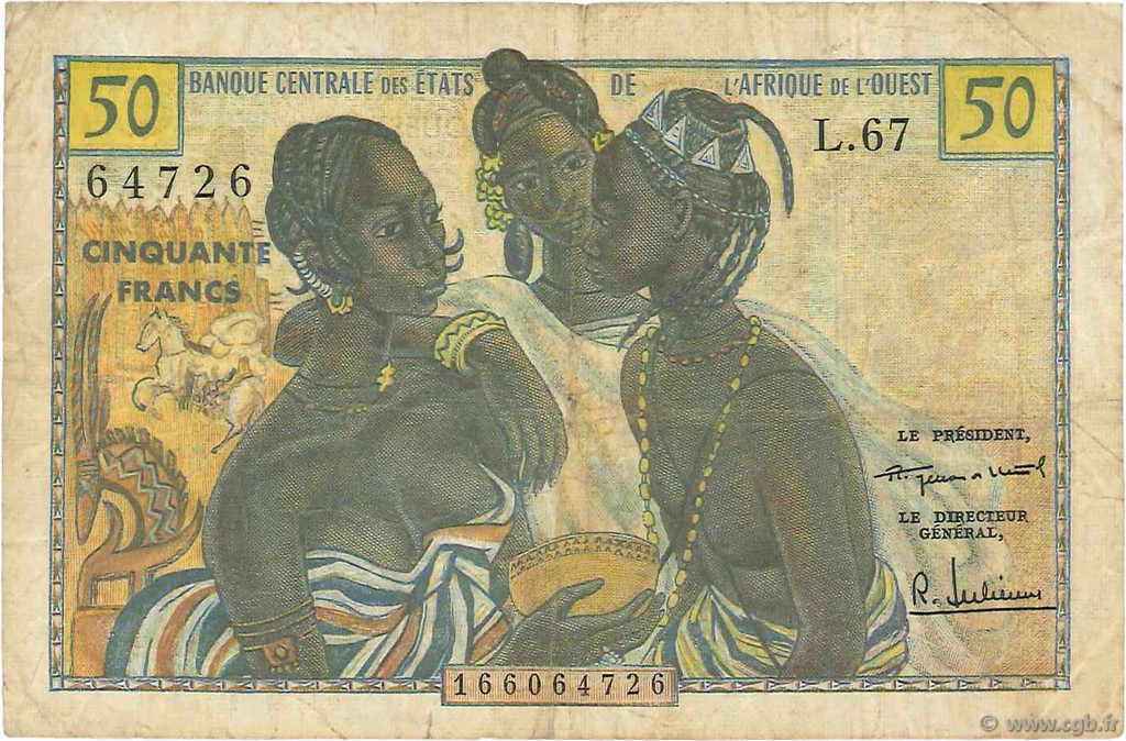 50 Francs ÉTATS DE L AFRIQUE DE L OUEST  1958 P.001 TB