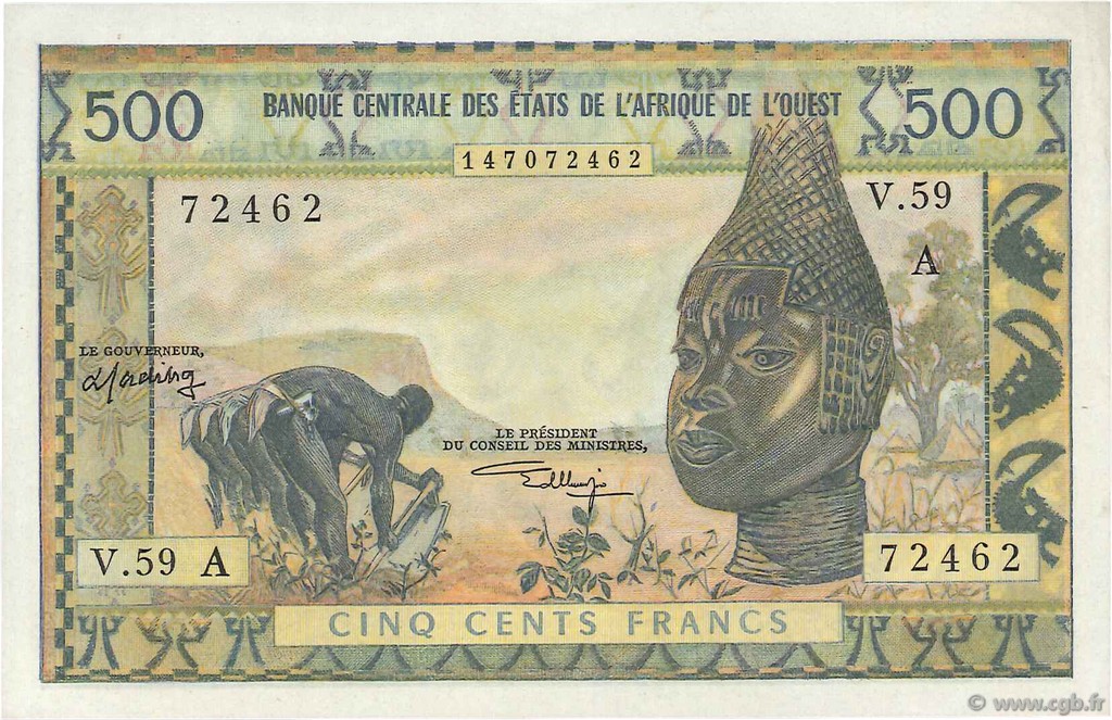 500 Francs ÉTATS DE L AFRIQUE DE L OUEST  1970 P.102Ak SUP+