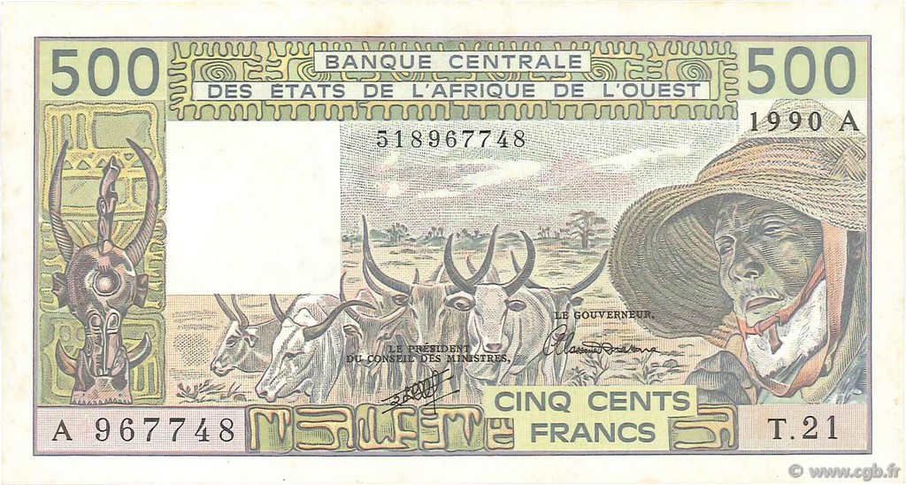 500 Francs ÉTATS DE L AFRIQUE DE L OUEST  1990 P.106Am SPL