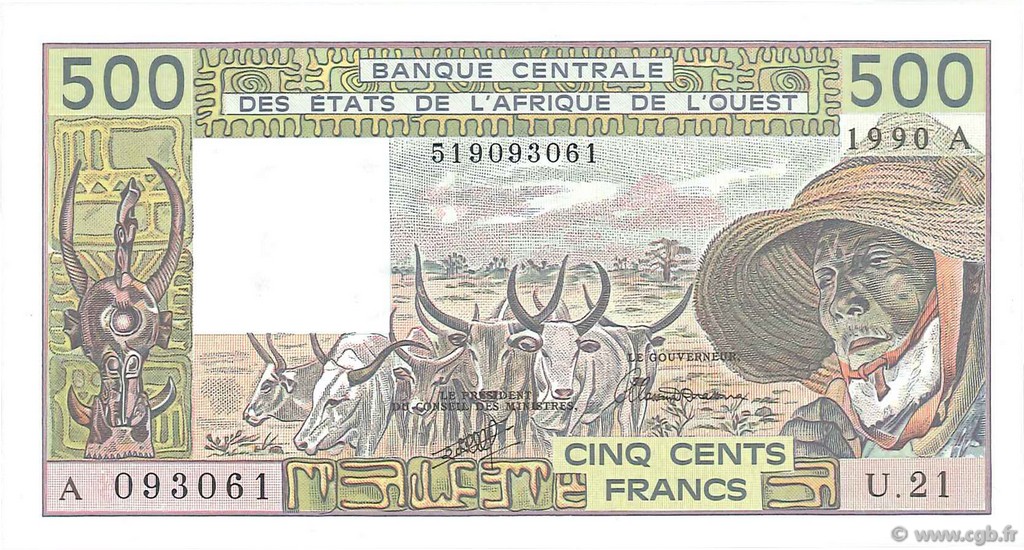500 Francs ÉTATS DE L AFRIQUE DE L OUEST  1990 P.106Am NEUF