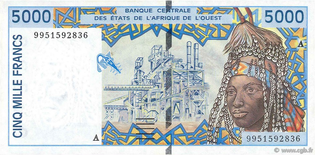 5000 Francs ÉTATS DE L AFRIQUE DE L OUEST  1999 P.113Ai pr.NEUF
