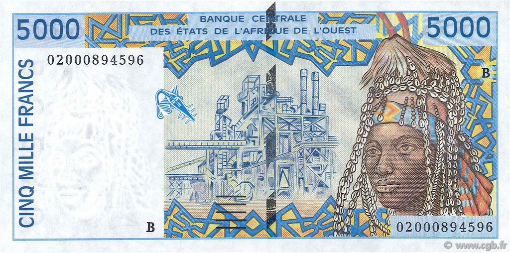 5000 Francs ÉTATS DE L AFRIQUE DE L OUEST  2002 P.213Bl NEUF