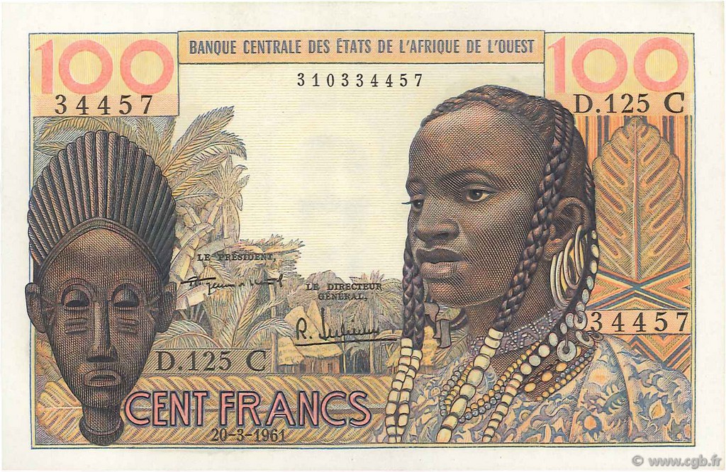 100 Francs ÉTATS DE L AFRIQUE DE L OUEST  1961 P.301Ca pr.NEUF
