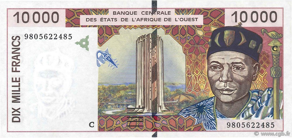 10000 Francs ÉTATS DE L AFRIQUE DE L OUEST  1998 P.314Cf pr.NEUF