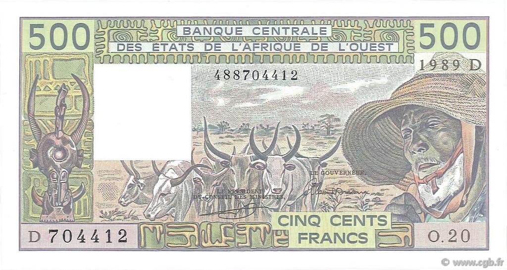 500 Francs ÉTATS DE L AFRIQUE DE L OUEST  1989 P.405Dh NEUF