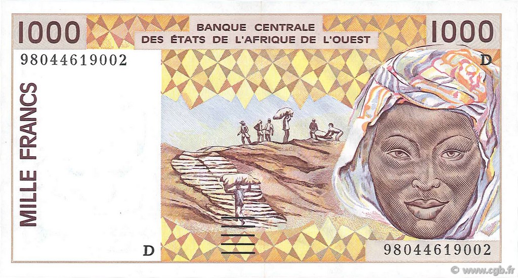 1000 Francs ÉTATS DE L AFRIQUE DE L OUEST  1998 P.411Dh NEUF