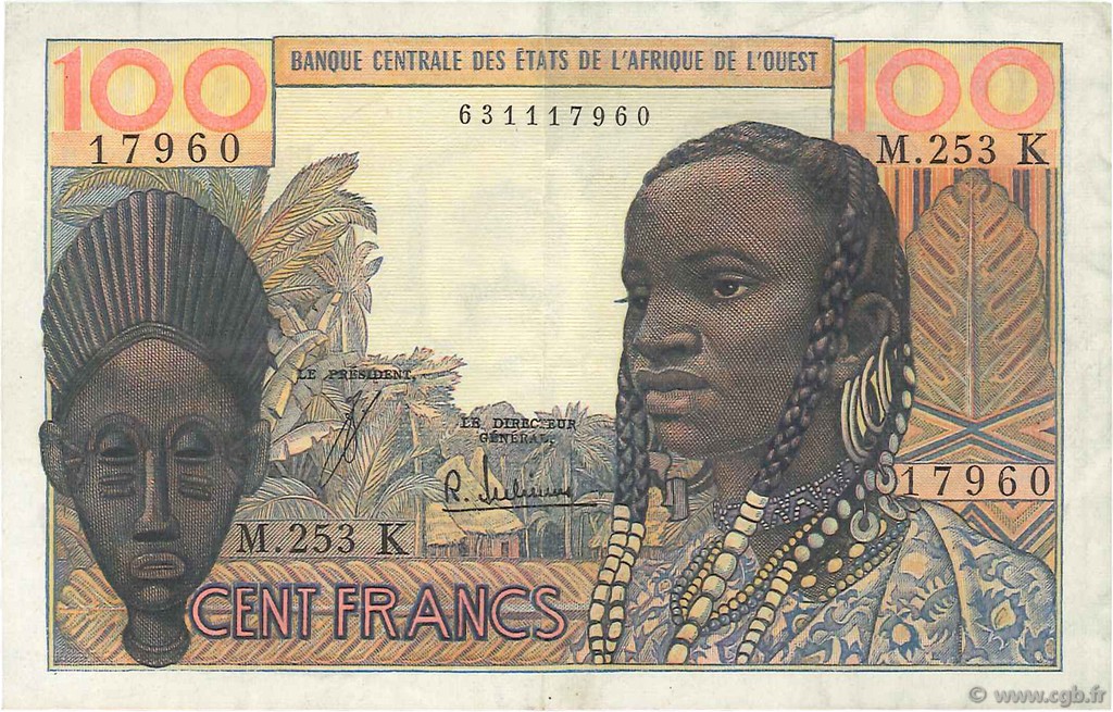 100 Francs WEST AFRICAN STATES  1965 P.701Kf VF
