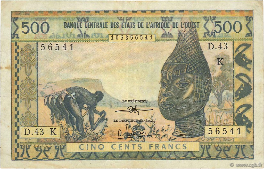 500 Francs ÉTATS DE L AFRIQUE DE L OUEST  1970 P.702Kj TTB