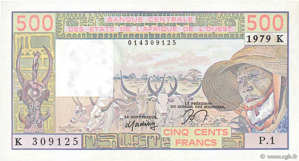 500 Francs ÉTATS DE L AFRIQUE DE L OUEST  1979 P.705Ka pr.NEUF