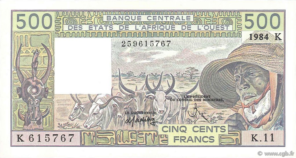 500 Francs ÉTATS DE L AFRIQUE DE L OUEST  1984 P.706Kg SPL