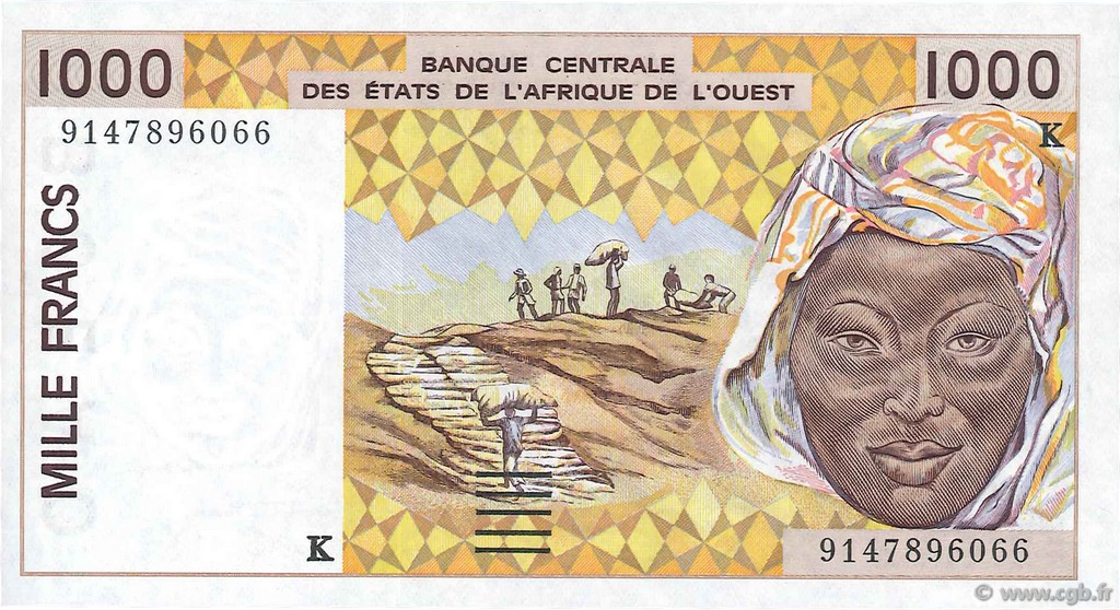 1000 Francs ÉTATS DE L AFRIQUE DE L OUEST  1991 P.711Ka NEUF