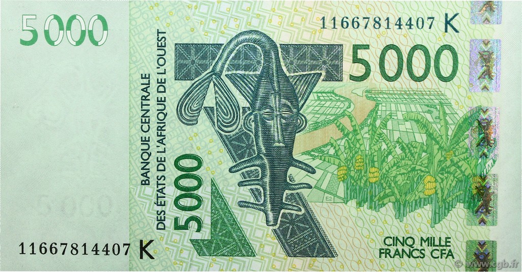 5000 Francs ÉTATS DE L AFRIQUE DE L OUEST  2011 P.717K- NEUF