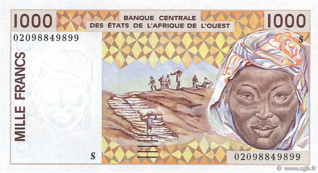 1000 Francs ÉTATS DE L AFRIQUE DE L OUEST  2002 P.911Sf pr.NEUF