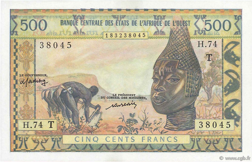 500 Francs ÉTATS DE L AFRIQUE DE L OUEST  1977 P.802Tm NEUF