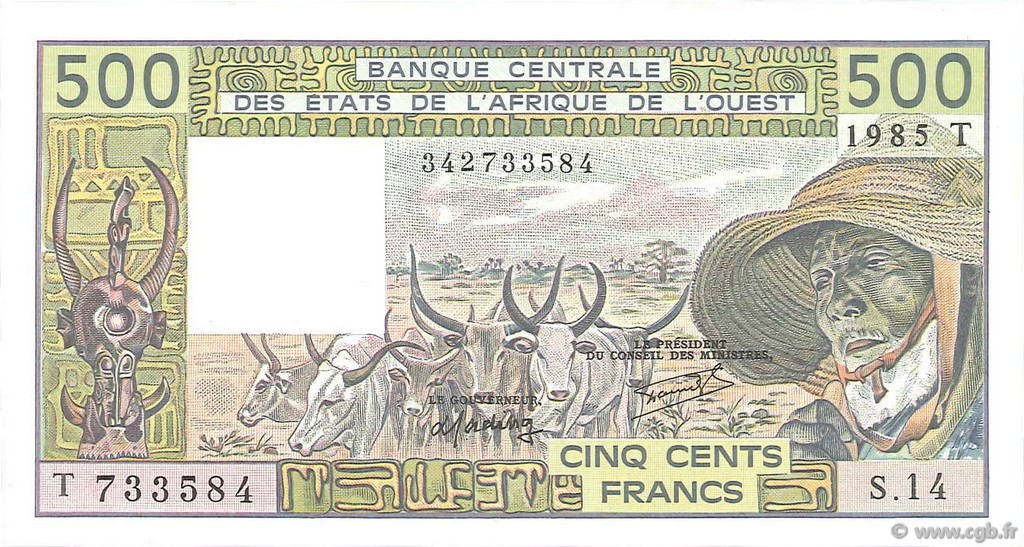 500 Francs ÉTATS DE L AFRIQUE DE L OUEST  1985 P.806Th pr.SPL