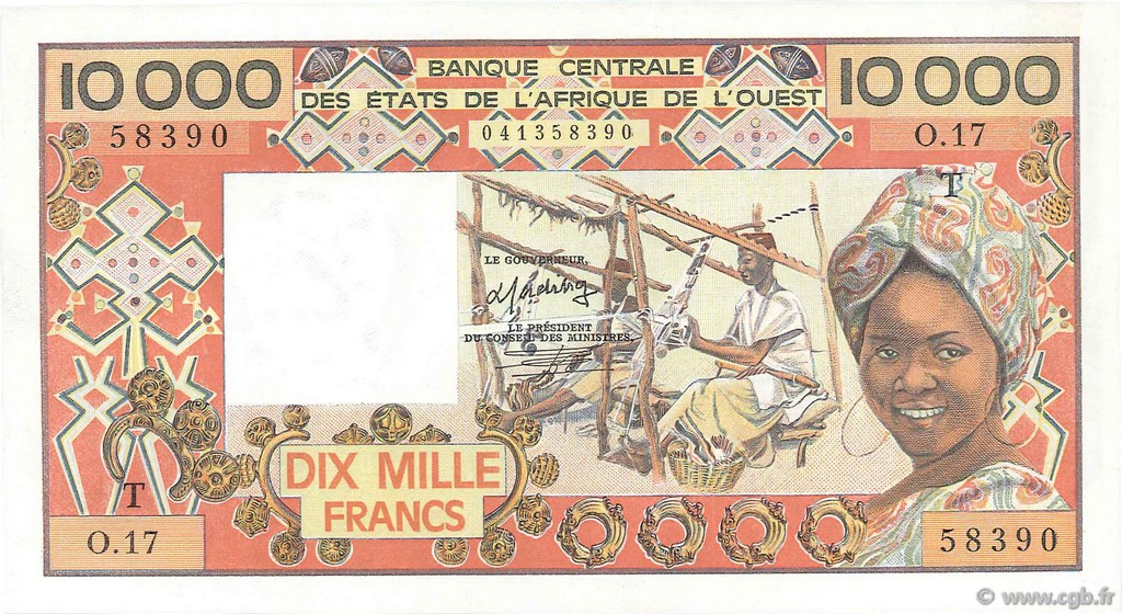 10000 Francs ÉTATS DE L AFRIQUE DE L OUEST  1981 P.809Te SPL+