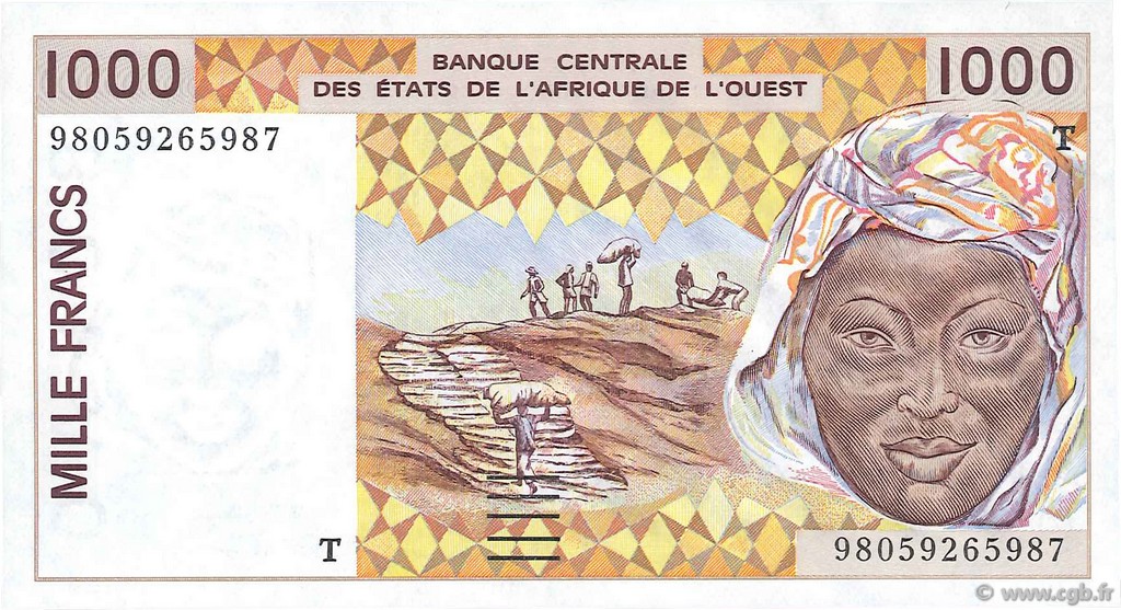 1000 Francs ÉTATS DE L AFRIQUE DE L OUEST  1998 P.811Th NEUF