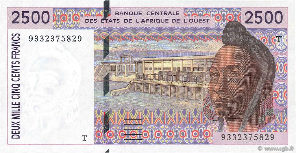 2500 Francs ÉTATS DE L AFRIQUE DE L OUEST  1993 P.812Tb pr.NEUF