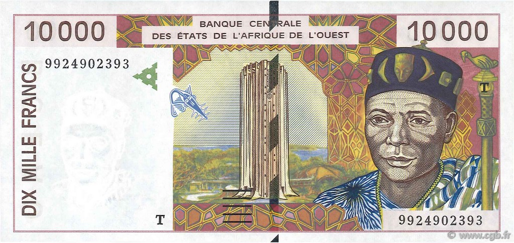 10000 Francs ÉTATS DE L AFRIQUE DE L OUEST  1999 P.814Th pr.NEUF