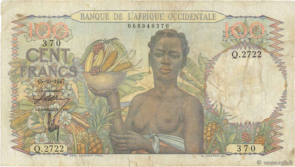 100 Francs AFRIQUE OCCIDENTALE FRANÇAISE (1895-1958)  1947 P.40 TB
