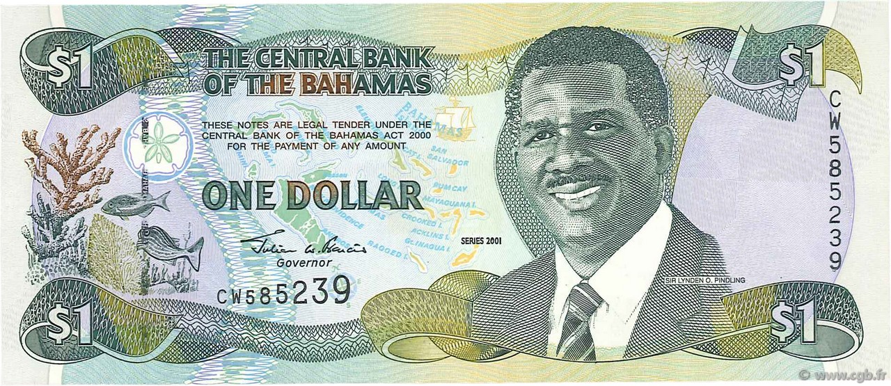 1 Dollar BAHAMAS  2001 P.69 SUP