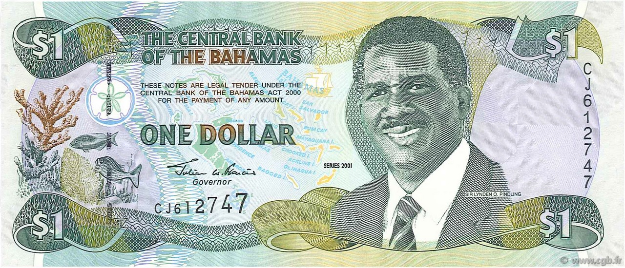 1 Dollar BAHAMAS  2001 P.69 pr.NEUF