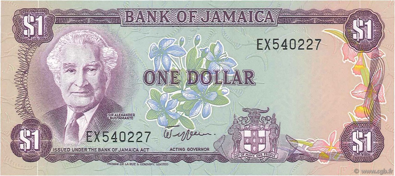 1 Dollar JAMAICA  1981 P.64a UNC-