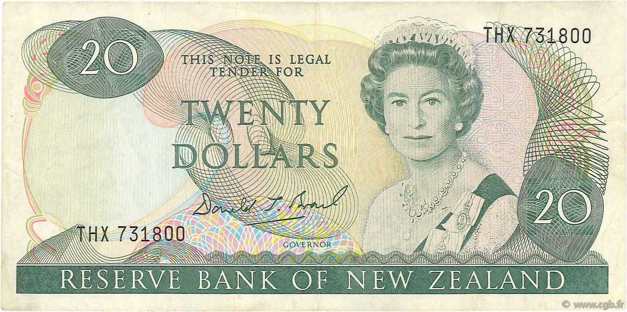 20 Dollars NEW ZEALAND  1989 P.173c VF