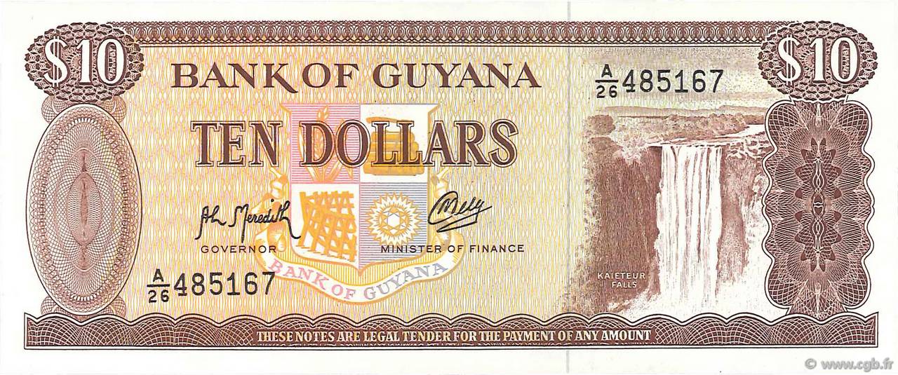 10 Dollars GUYANA  1992 P.23f NEUF