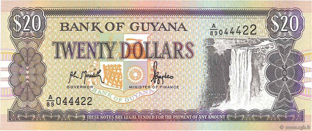 20 Dollars GUYANA  1996 P.30a NEUF