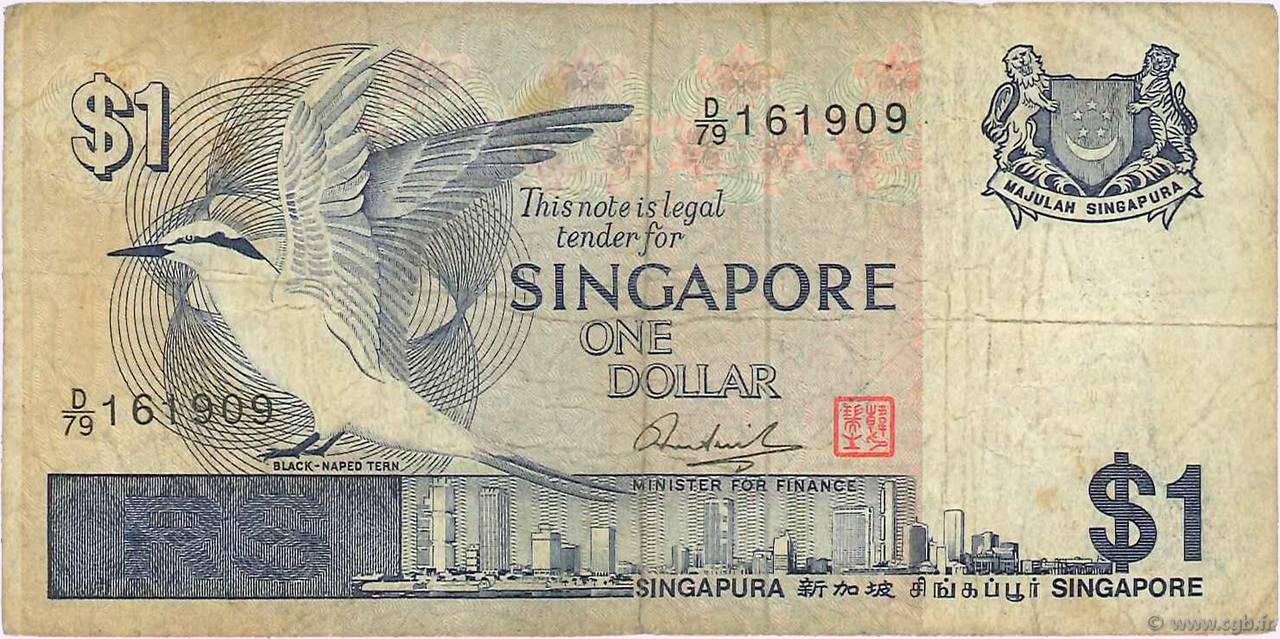 1 Dollar SINGAPOUR  1976 P.09 B