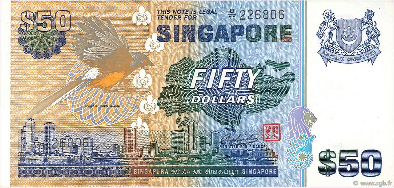 50 Dollars SINGAPOUR  1976 P.13a TTB+