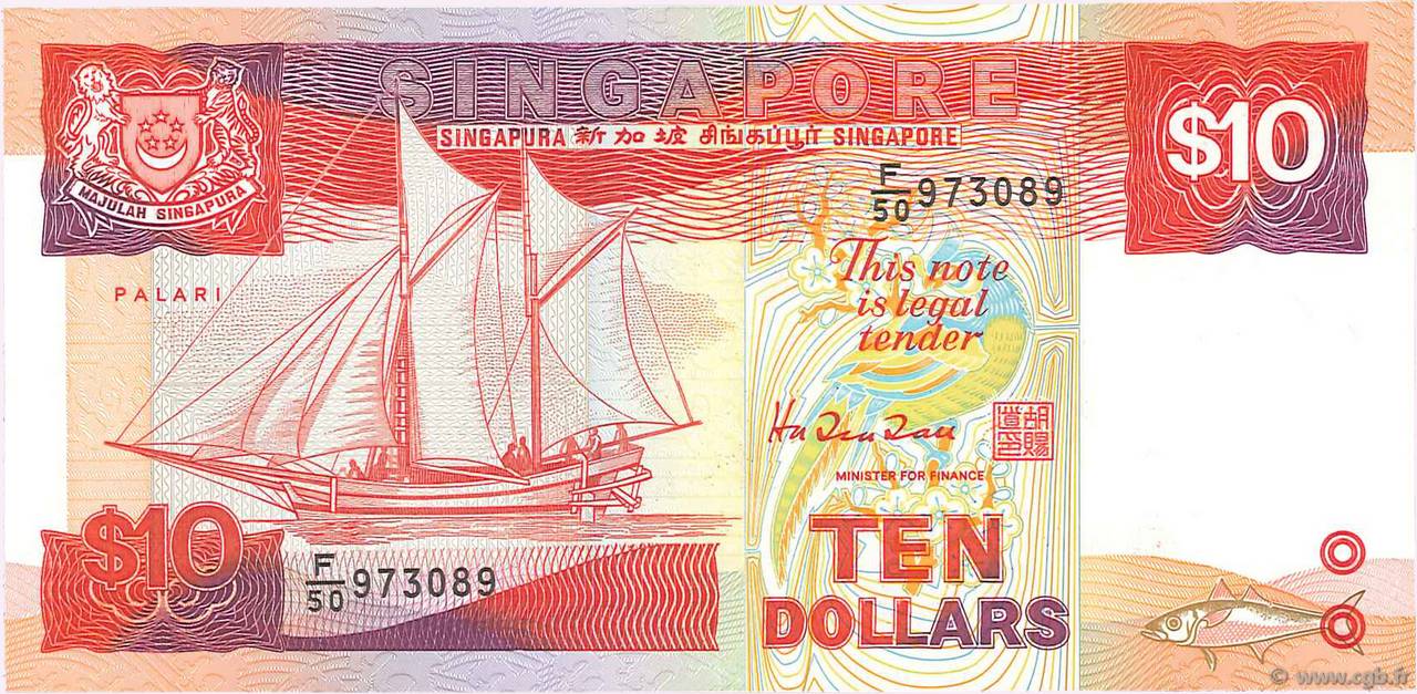 10 Dollars SINGAPOUR  1988 P.20 SUP