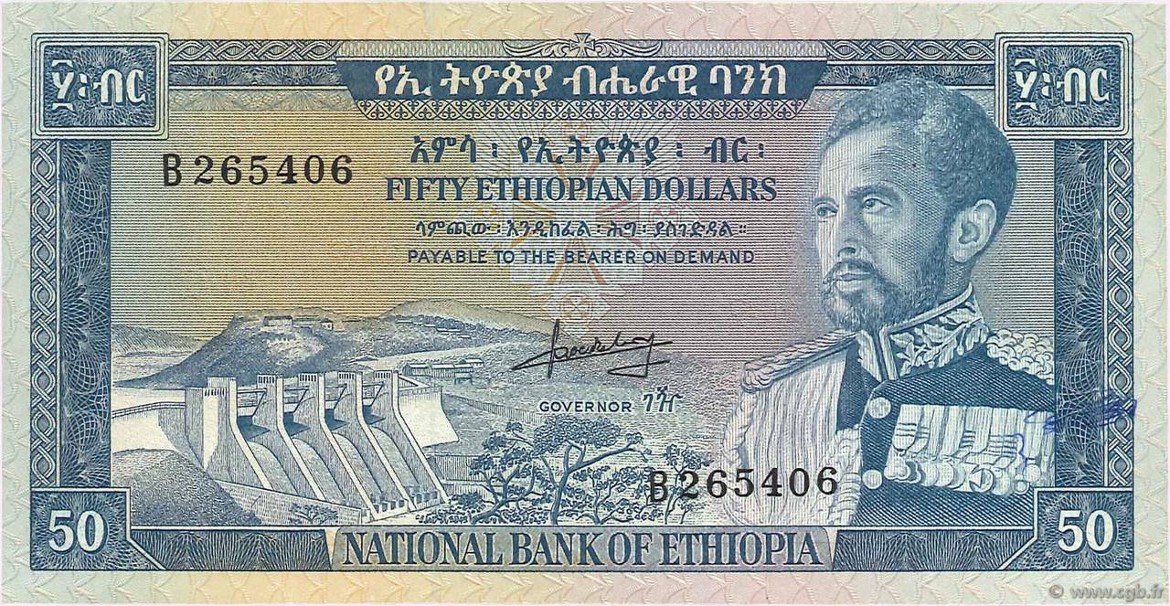 50 Dollars ÉTHIOPIE  1966 P.28a TTB+