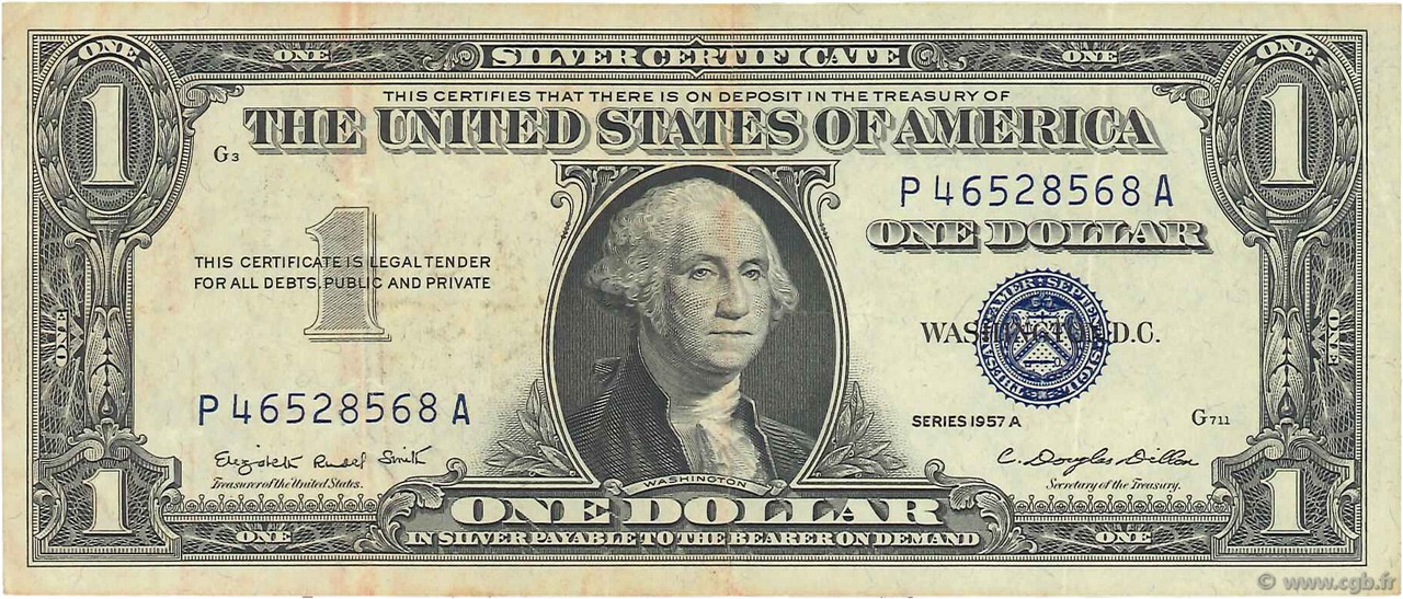 1 Dollar ÉTATS-UNIS D AMÉRIQUE  1957 P.419a TTB
