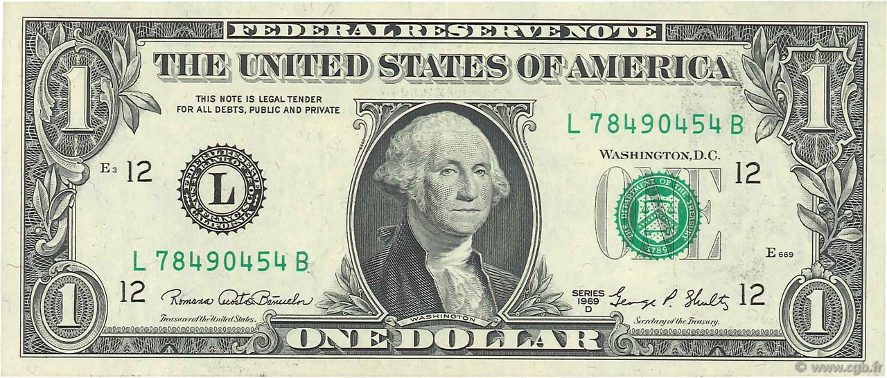 1 Dollar ÉTATS-UNIS D AMÉRIQUE San Francisco 1969 P.449e SUP