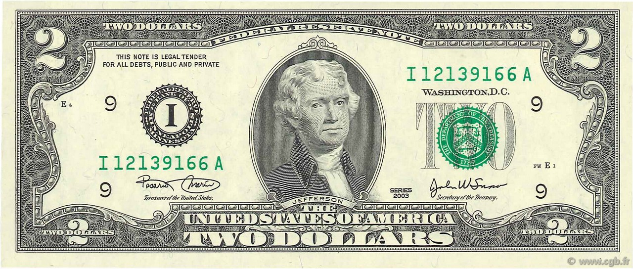 2 Dollars ÉTATS-UNIS D AMÉRIQUE Minneapolis 2003 P.516a pr.NEUF