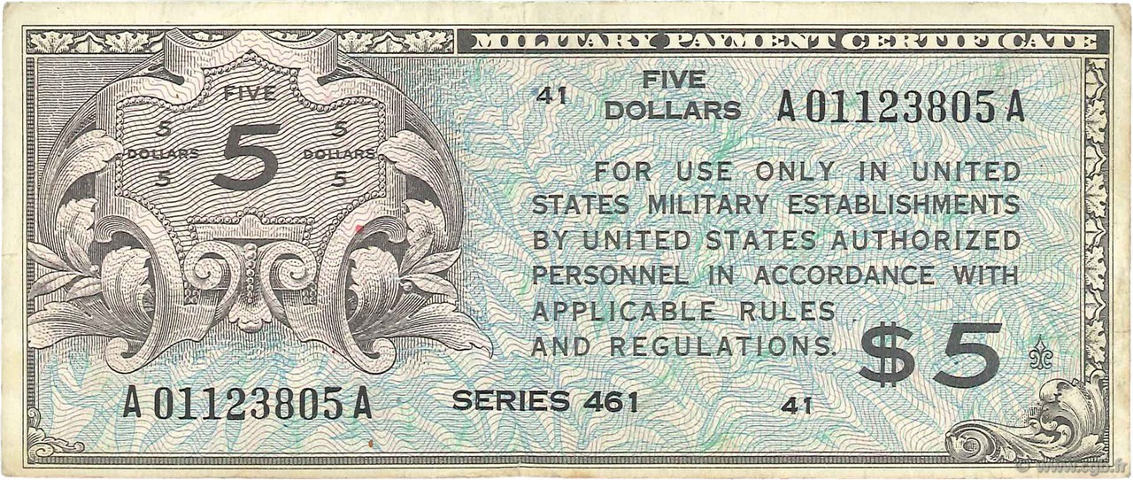 5 Dollars ÉTATS-UNIS D AMÉRIQUE  1946 P.M06a pr.TTB