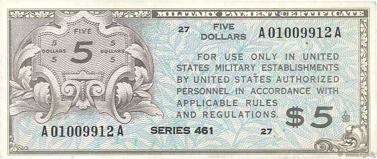 5 Dollars ÉTATS-UNIS D AMÉRIQUE  1946 P.M06a SUP+