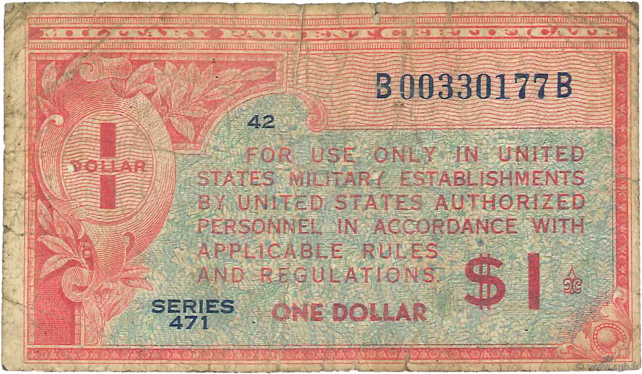 1 Dollar ÉTATS-UNIS D AMÉRIQUE  1947 P.M012a B