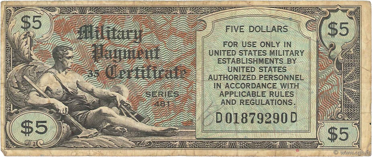 5 Dollars ÉTATS-UNIS D AMÉRIQUE  1951 P.M027a pr.TB