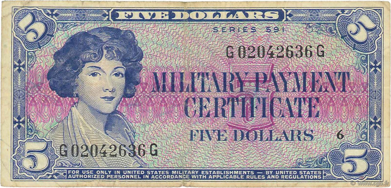5 Dollars ÉTATS-UNIS D AMÉRIQUE  1961 P.M048a TB
