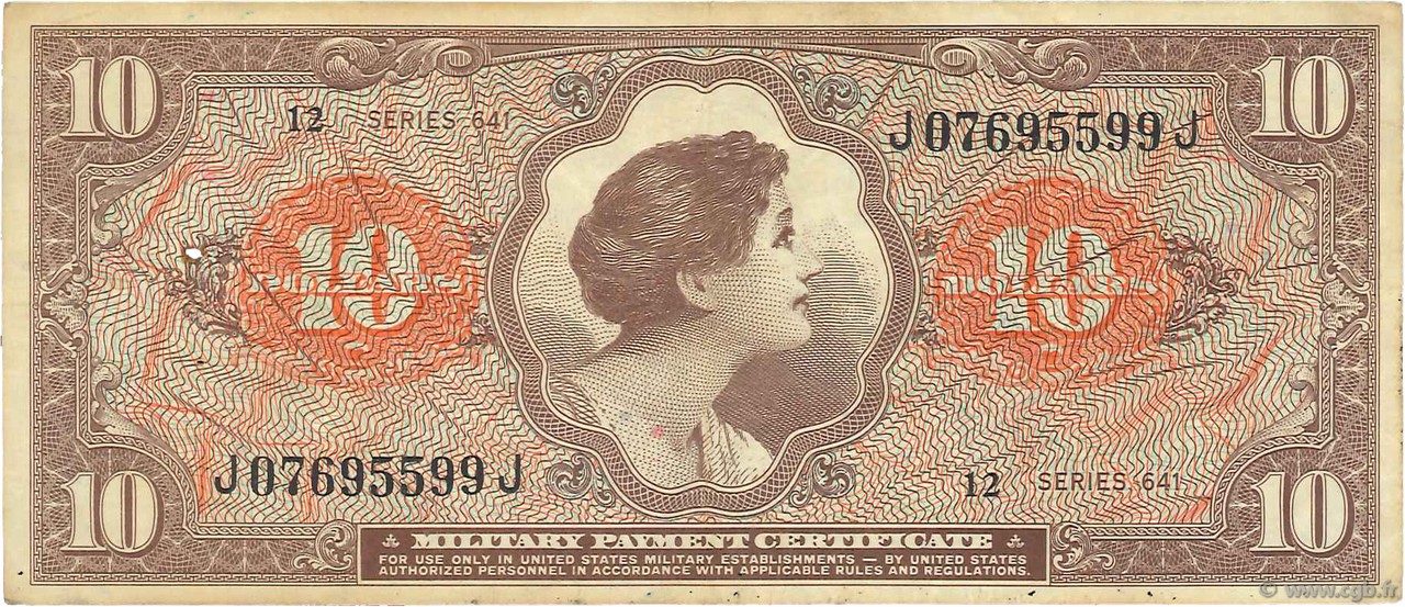 10 Dollars ÉTATS-UNIS D AMÉRIQUE  1965 P.M063a TTB