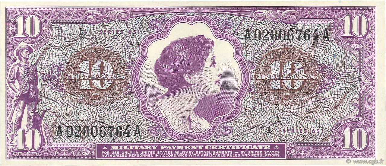 10 Dollars ÉTATS-UNIS D AMÉRIQUE  1969 P.M074a SPL