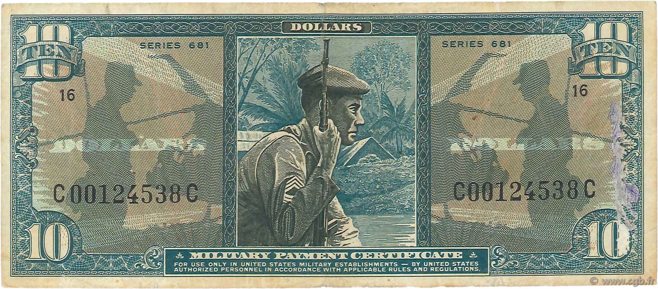 10 Dollars ÉTATS-UNIS D AMÉRIQUE  1969 P.M081a pr.TTB