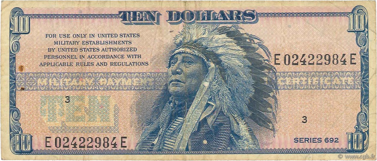 10 Dollars ÉTATS-UNIS D AMÉRIQUE  1970 P.M097 TB